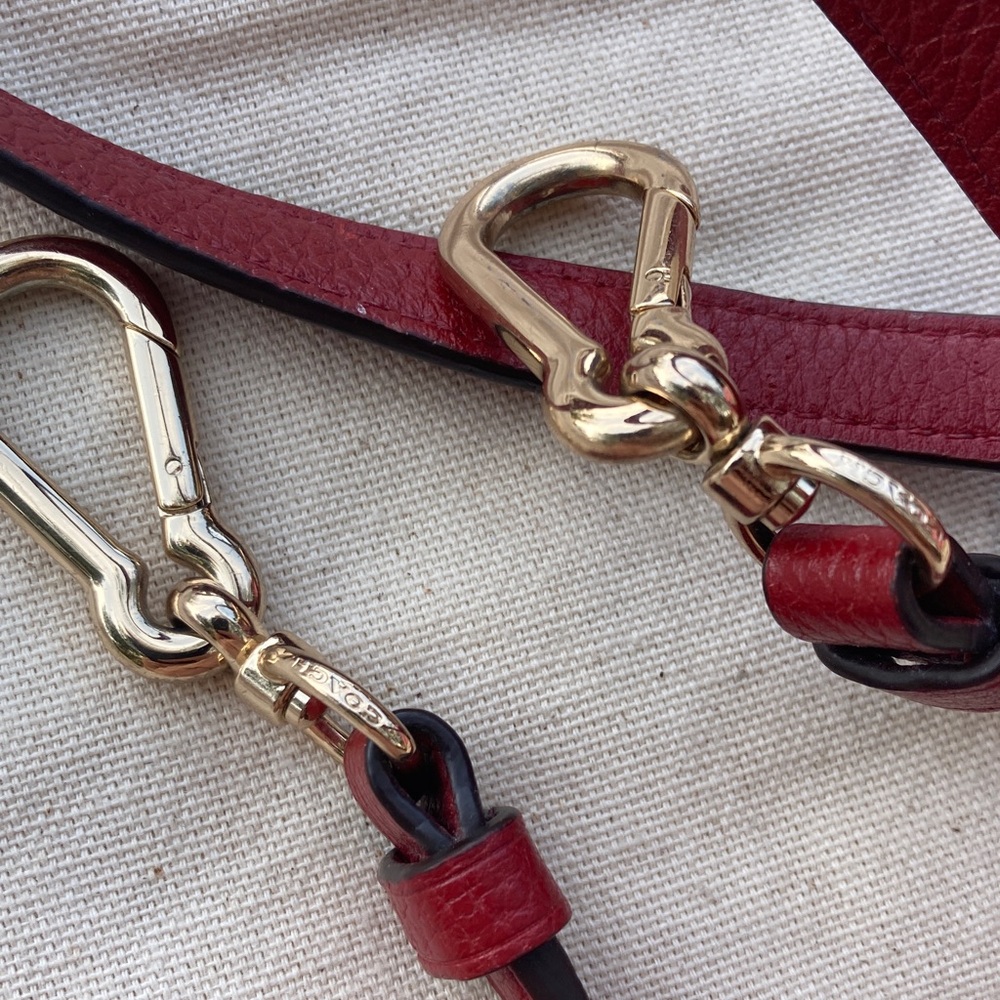 Coach dark red pebble leather purse shoulder strap gold hardware - Picture 2 of 4